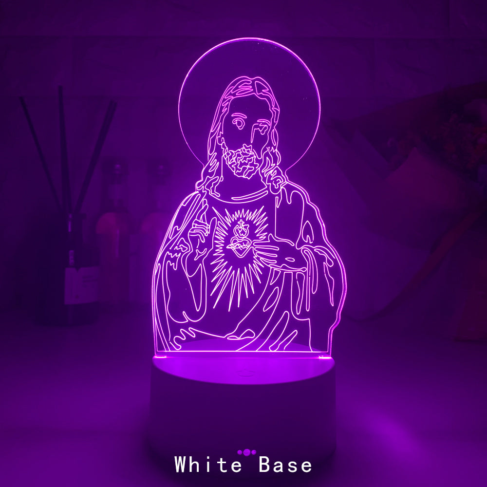 Western Jesus 3DLED Touch Colorful Night Light