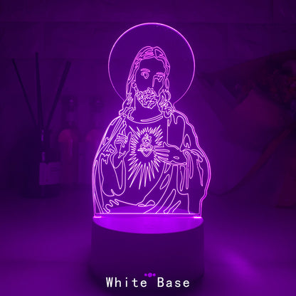Western Jesus 3DLED Touch Colorful Night Light