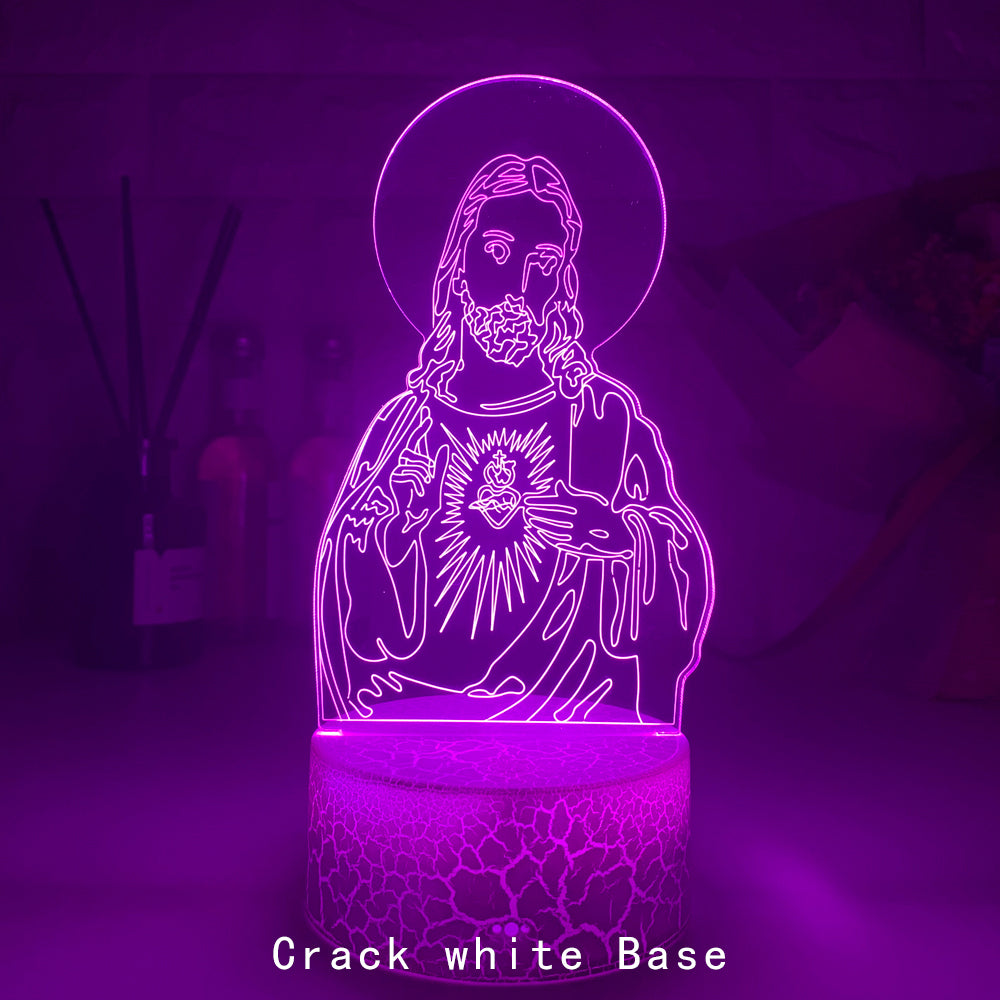 Western Jesus 3DLED Touch Colorful Night Light