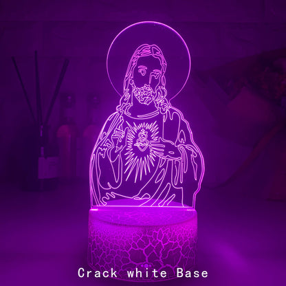 Western Jesus 3DLED Touch Colorful Night Light