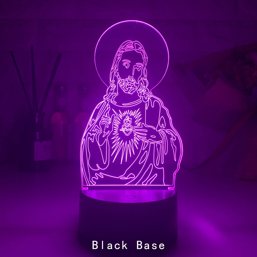 Western Jesus 3DLED Touch Colorful Night Light
