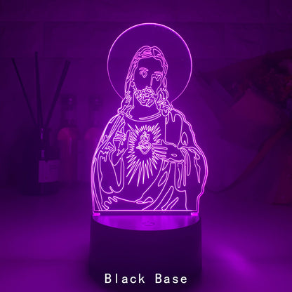 Western Jesus 3DLED Touch Colorful Night Light