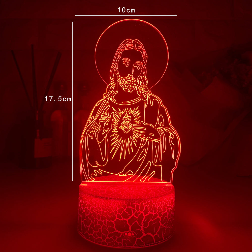 Western Jesus 3DLED Touch Colorful Night Light