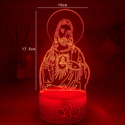 Western Jesus 3DLED Touch Colorful Night Light