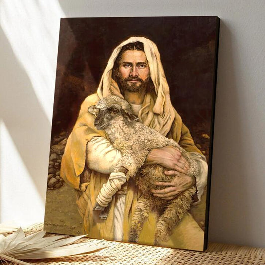 Bound Frame Art Decorative Nordic Jesus Embracing Sheep